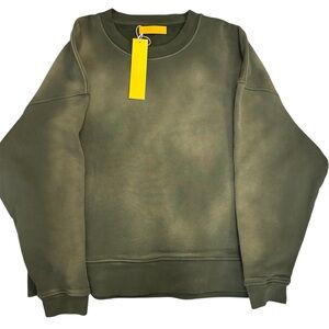 Yelabel Cozyyy Crew Faded Olive Green Sweatshirt Unisex Sz XL/XXL